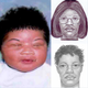 Flier used by Jacksonville, Fla., police in 1998 showing a photo of Kamiyah Mobley shortly after her birth (left); composite sketches of the woman authorities say kidnapped her (Twitter)
